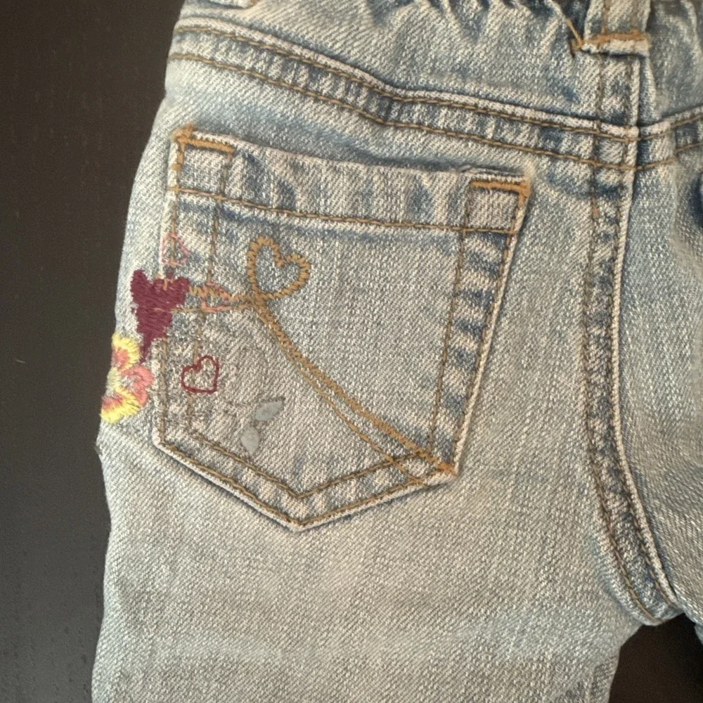 Y2K EST 1989 Childrens Place Toddler Girls 12 Mo. Embroidered Fairy Flare Jeans